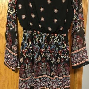 Long sleeve paisley dress